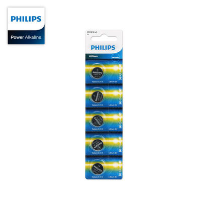 Silver Color Philips Lithium Battery Cr1620 3V Button Cell Long Lasting
