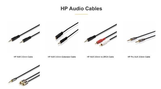 AUX 3.5 Mm To 2rca HP Audio Cables Strength Flexibility For Audio Transfer