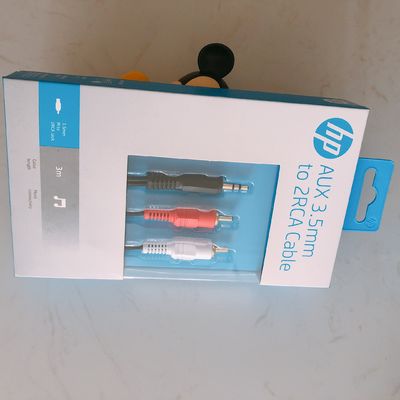 HP 3.5 Mm Stereo Male To 2 Rca Male Audio Cable Gold Plated Connectors