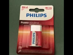 6LR61P1B/97 PHILIPS แบตเตอรี่อัลคาไลน์แห้ง 9V 500mAh การรับรอง MSDS