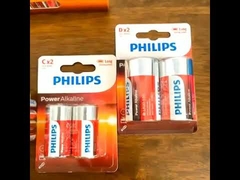 แบตเตอรี่แห้ง 1.5 V PHILIPS แบตเตอรี่อัลคาไลน์ขนาด C 7500mAh สำหรับรีโมทไฟฉาย
