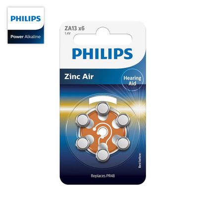 Hearing Aids Silver Button Battery Philips ZA13B6A/97 Zinc Air Button Cell