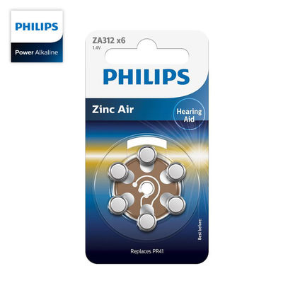 Hearing Aids Silver Button Battery Philips ZA13B6A/97 Zinc Air Button Cell