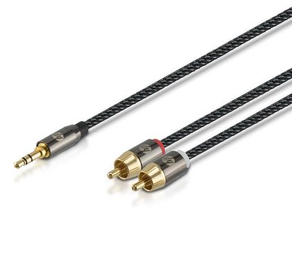 AUX 3.5 Mm To 2rca HP Audio Cables Strength Flexibility For Audio Transfer